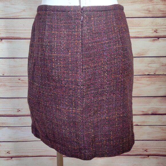 Vintage Burgundy/Red Ann Taylor Tweed Skirt - Picture 3 of 8